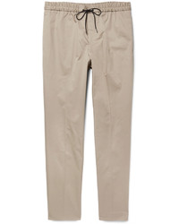 TOMORROWLAND Slim Fit Tapered Cotton Blend Twill Drawstring Trousers