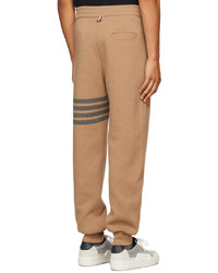 Thom Browne Tan Double Faced Cashmere 4 Bar Lounge Pants