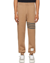 Thom Browne Tan Double Faced Cashmere 4 Bar Lounge Pants