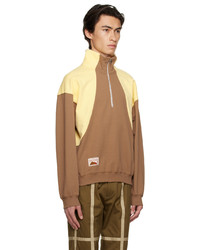 Kijun Brown Yellow Half Zip Sweatshirt
