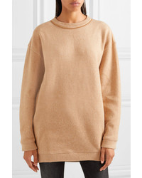 See by Chloe See By Chlo Oversized Cotton Blend Fleece Sweatshirt Camel