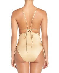 Lovers + Friends Blakely Lace Up One Piece Swimsuit