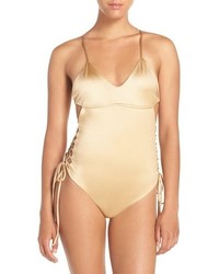 Lovers + Friends Blakely Lace Up One Piece Swimsuit