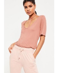 Missguided Tall Pink Harness Detail T Shirt