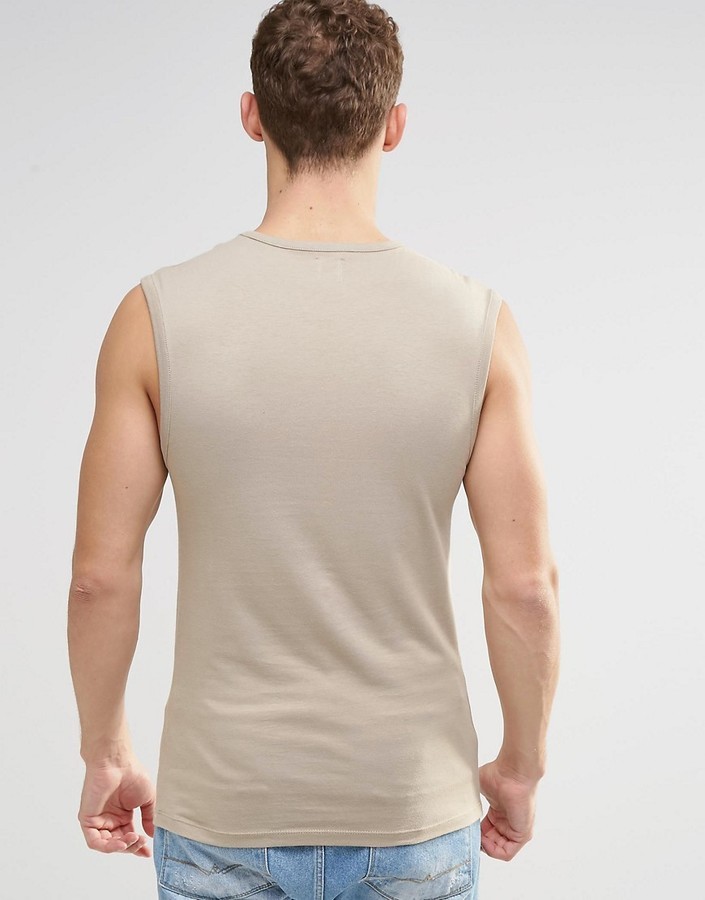 Casall Structure Seamless Sleeveless T-Shirt Beige