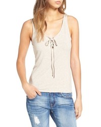 Lace Up Ribbed Tank