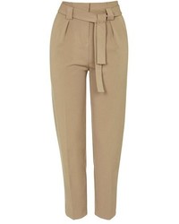 Topshop Belted Tapered Paperbag Trousers