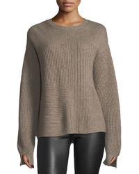 Helmut Lang Crewneck Long Sleeve Textured Pullover Sweater