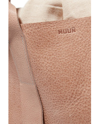 Muun Gilbert Mini Textured Leather And Cotton Canvas Tote Tan