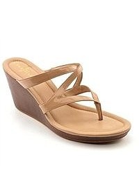 Cole Haan Air Jaynie Thong Tan Open Toe Wedge Sandals Shoes