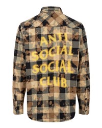 Anti Social Social Club Dialtone Tie  Dye Flannel Shirt