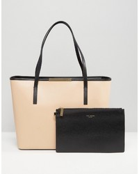 Ted Baker Crosshatch Shopper In Pale Pink