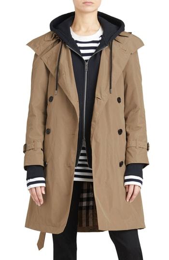 Burberry Amberford Taffeta Trench Coat With Detachable Hood, $790 |  Nordstrom | Lookastic
