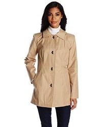 Anne Klein Single Breasted Trench Coat With Clasp Closure