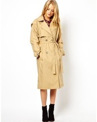 Asos Longline Trench In Cotton