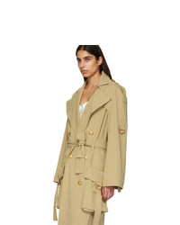 Balmain Beige Double Breasted Trench Coat