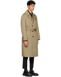 Solid Homme Beige Minimal Cotton Trench Coat