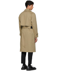 Solid Homme Beige Minimal Cotton Trench Coat