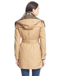 Burberry Brit Brit Fenstone Single Breasted Trench Coat With Detachable Hood Liner