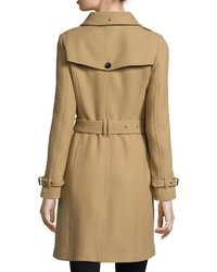 Burberry Brit Rushfield Single Breasted Trench Coat Camel