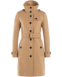 Burberry Brit Virgin Wool Twill Trench Coat With Cashmere