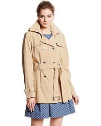 Calvin Klein Double Breasted Trench Coat With Hideaway Hood