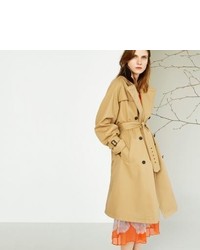 Paul Smith Camel Trench Coat With Checked Wool Lining
