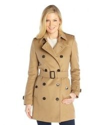 Burberry Camel Wool And Cashmere Double Breasted Belted Trench Coat