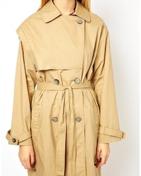 Asos Collection Long Line Trench In Cotton