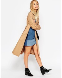 Asos Collection Trench With Contrast Stitch Detail