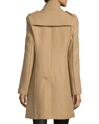CNC Costume National Costume National Button Front Textured Trench Coat Tan