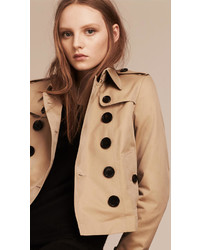 Burberry Cropped Cotton Gabardine Trench Jacket
