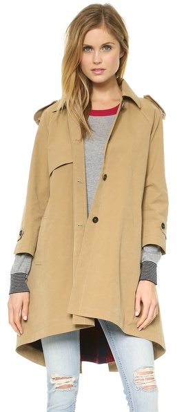 Band Of Outsiders Cutaway Trench Coat With Blanket Lining, $1,395