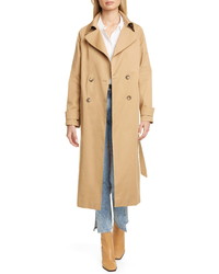 Helene Berman Double Breasted Stretch Cotton Trench Coat