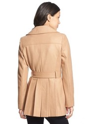 Via Spiga Double Breasted Wool Blend Trench Coat