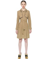 Embroidered Techno Cotton Trench Coat