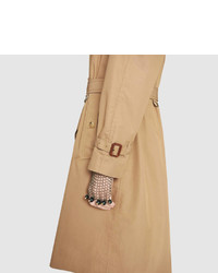 Gucci Gabardine Embroidered Trench Coat