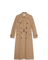 Gucci Gabardine Trench Coat With Chateau Marmont Print