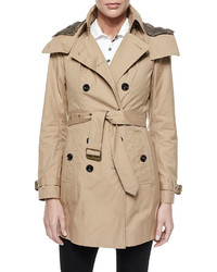 Burberry Hooded Canvas Trench Coat