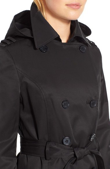 DKNY Hooded Double Breasted Maxi Trench Coat, $270 | Nordstrom | Lookastic