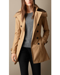 Burberry Hooded Trench Coat With Warmer