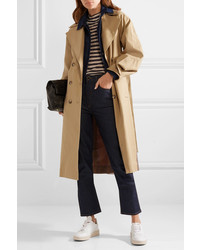 Sea Kamille Checked Woven And Stretch Cotton Poplin Trench Coat