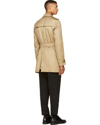 Burberry London Beige Heritage Mid Length Britton Trench Coat