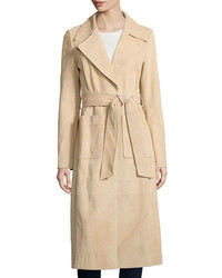 Bagatelle Long Suede Belted Trench Jacket