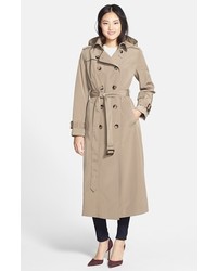 London Fog Long Trench Coat With Removable Hood