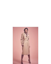 Missguided Faux Leather Trench Coat Nude