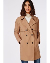 Missguided Oversized Trench Coat Camel