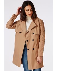 Missguided Oversized Trench Coat Camel