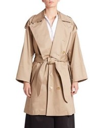 Tome Oversized Short Stretch Cotton Trench Coat