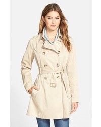 GUESS Piped Fit Flare Trench Coat